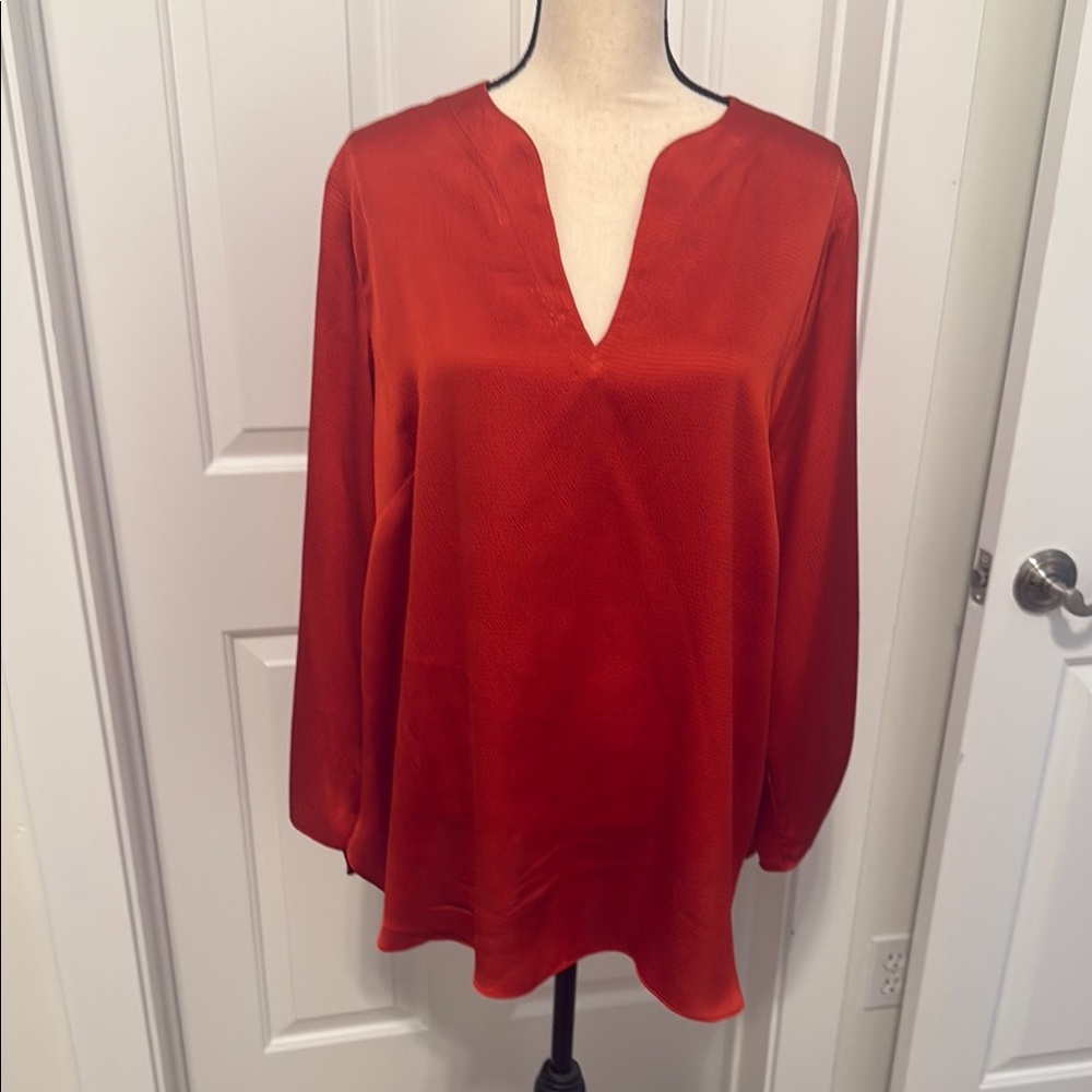 MICHAEL Michael Kors Red Long Sleeve Relaxed Blouse